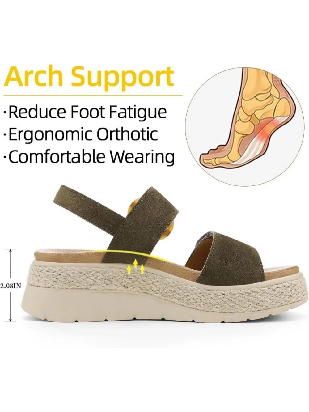Women's Green Comfortable Solid Espadrille Low Wedge Heel Platform Sandal Shoes